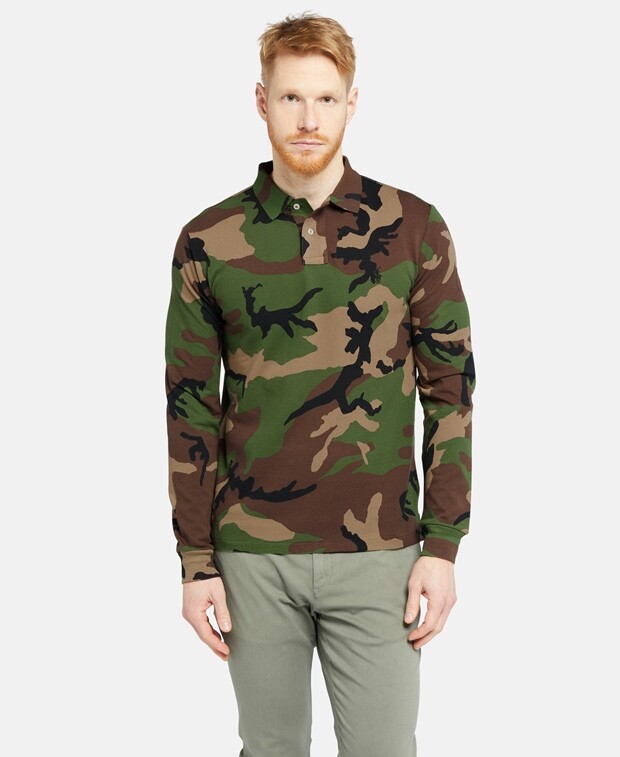 

Рубашка-поло с длинными рукавами Polo Ralph Lauren, хаки
