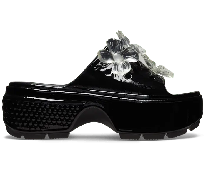 

Блестящие шлепанцы Stomp Hyper Floral Crocs женские, цвет Black