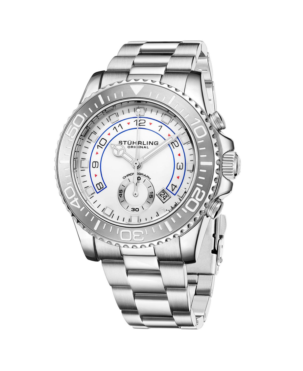 Мужские часы-браслет из нержавеющей стали серебристого цвета, 42 мм Stuhrling женские часы браслет из нержавеющей стали серебристого цвета 39 мм stuhrling серебро