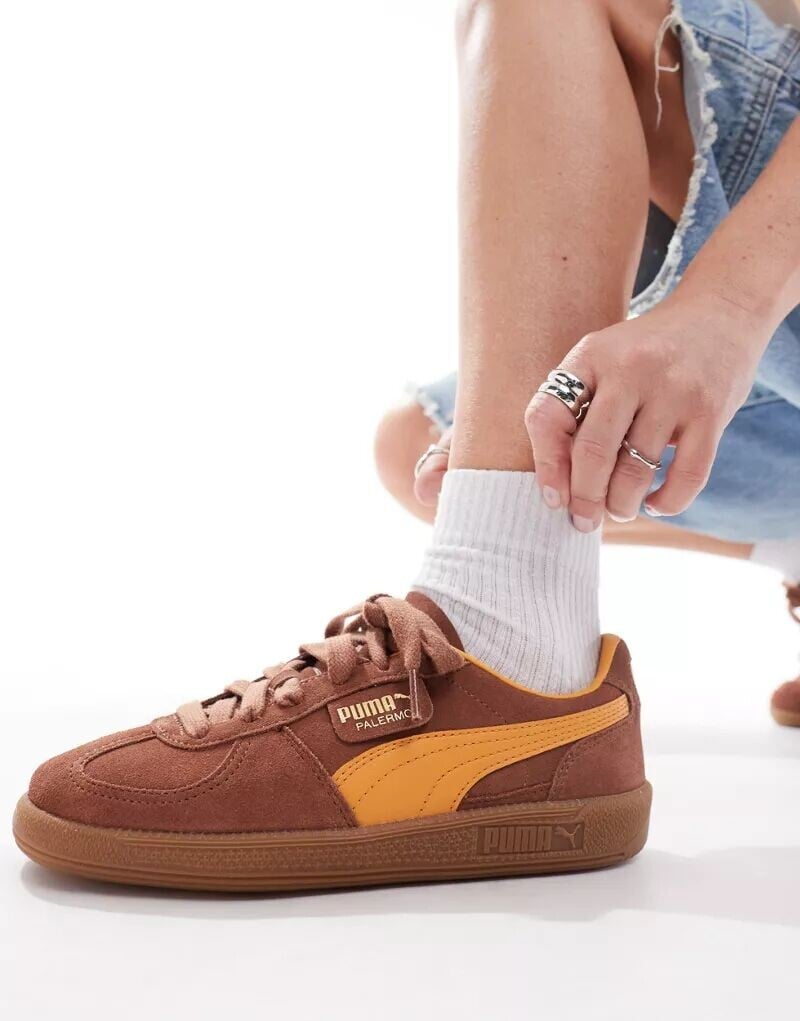 

Кроссовки PUMA Palermo коричневого и оранжевого цвета, Коричневый