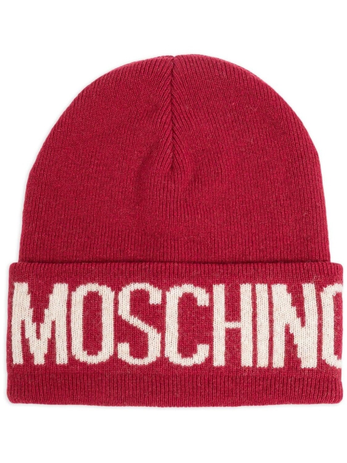 

Moschino шапочка с логотипом в технике интарсия, красный