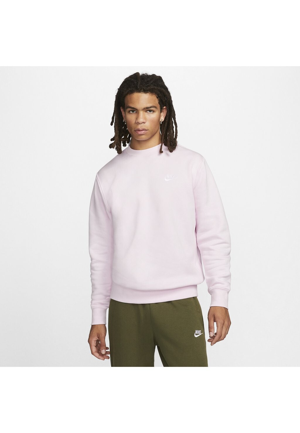 

Толстовка Nike Club Crw Bb, пена розовая белая, Серый