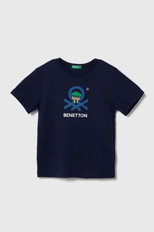 

Хлопковая футболка для детей United Colors of Benetton, темно-синий
