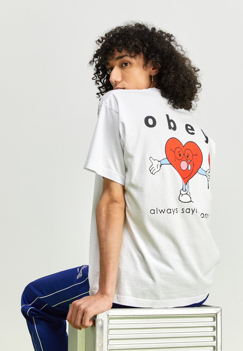 

Футболка с принтом ONE TWO Obey Clothing, белый