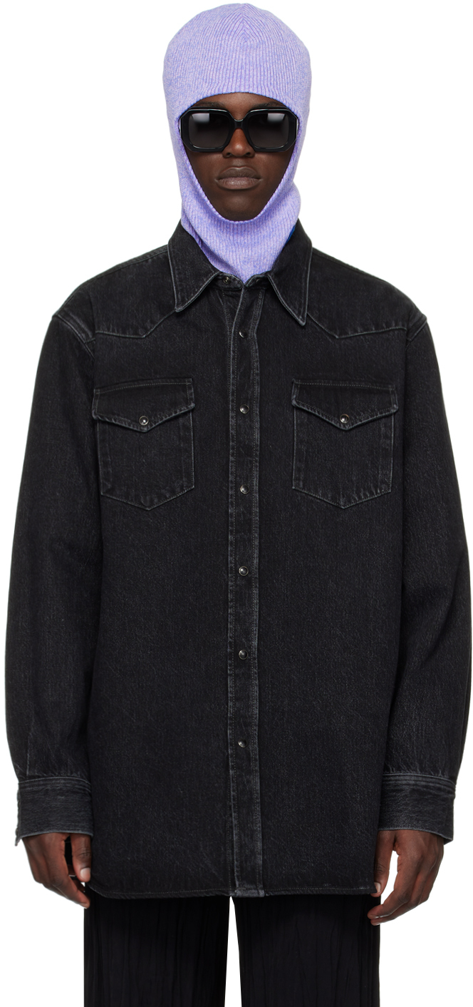 Черная джинсовая рубашка на кнопках , цвет Black Acne Studios