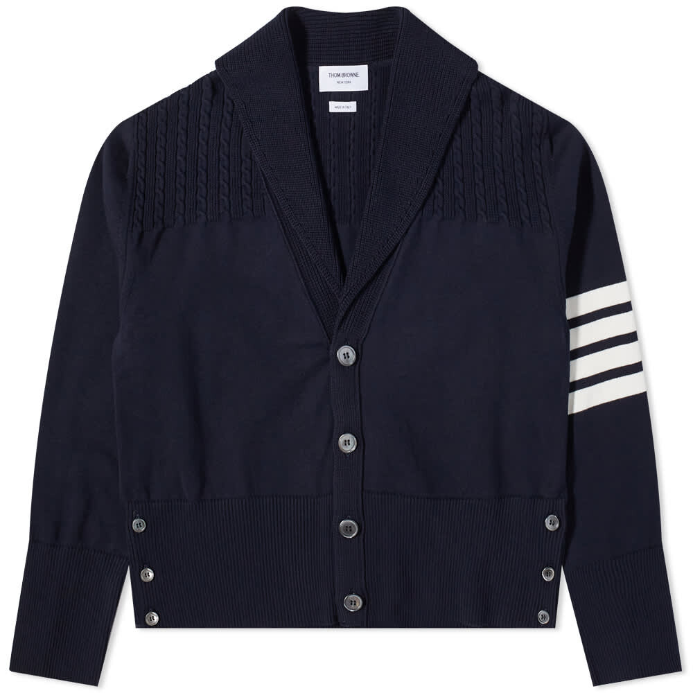 

Джемпер Thom Browne Shawl Collar 4 Bar Cardigan, Черный
