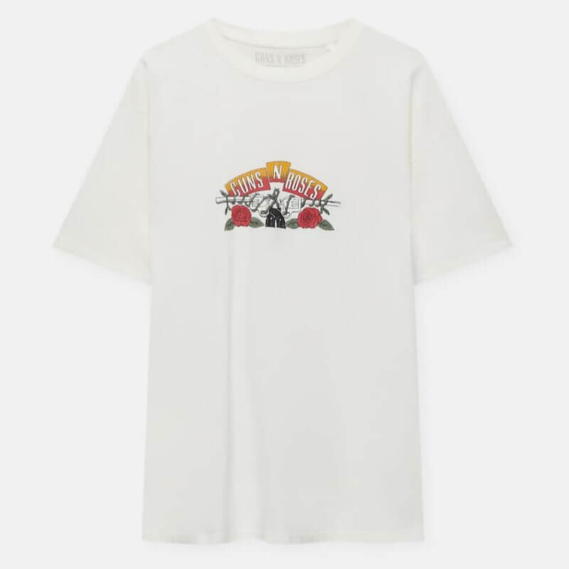

Футболка Pull&Bear Guns N’Roses, белый