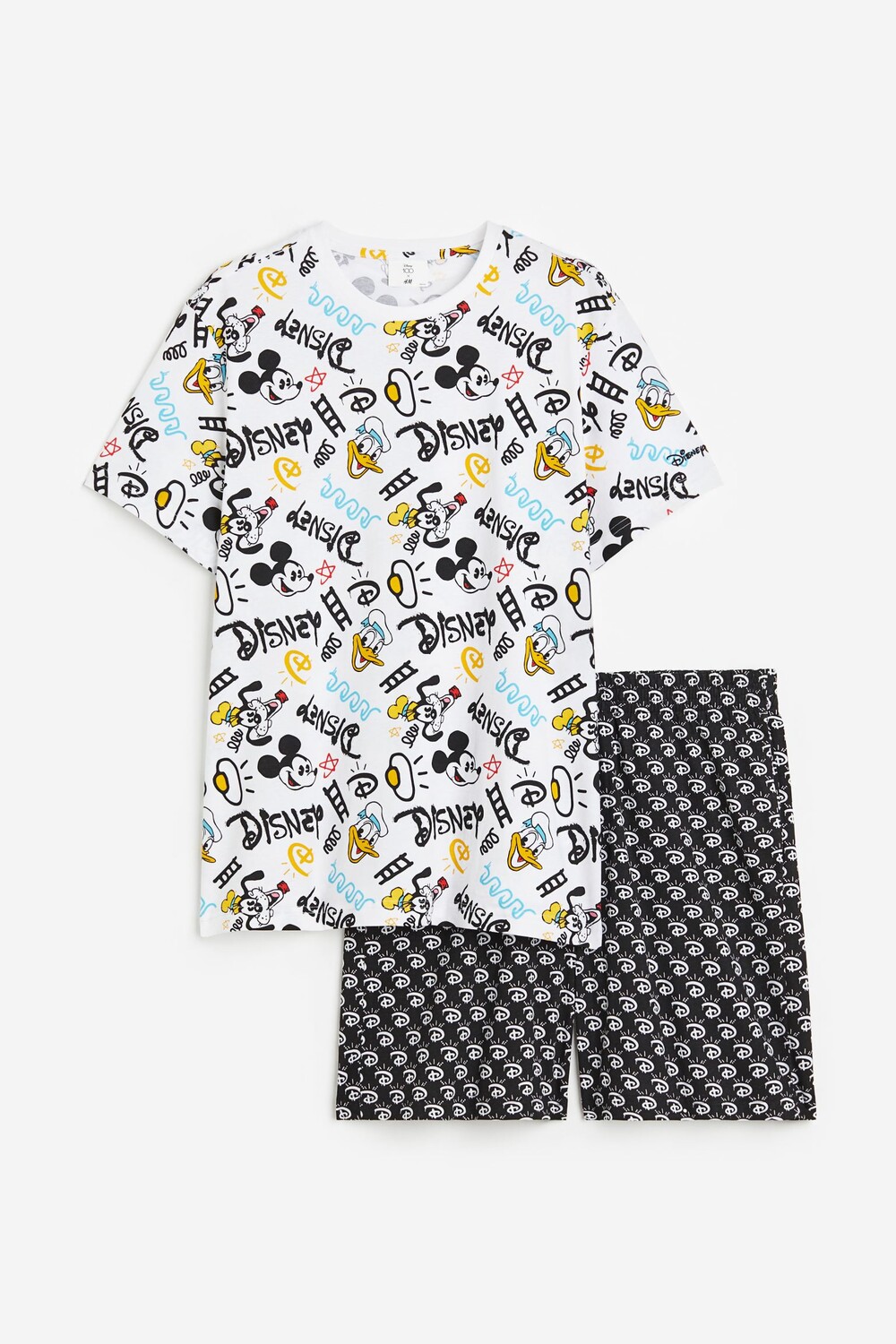 

Пижамный комплект H&M Disney100 Regular Fit T-shirt and Shorts, 2 предмета, белый/мультиколор
