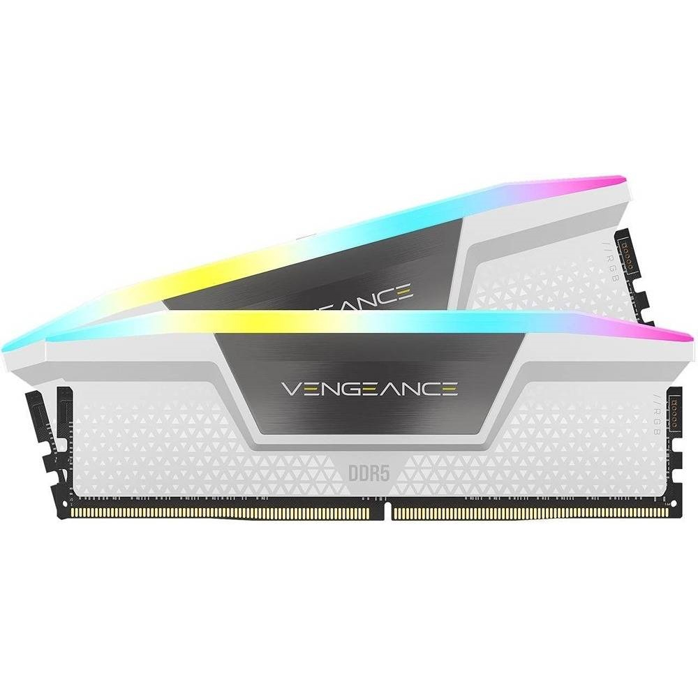Оперативная память Corsair Vengeance RGB, 32 Гб DDR5 (2x16 Гб), 6000 МГц, Белый