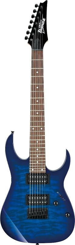 

Ibanez GRG7221QATBB GIO RG 7-струнная электрогитара в прозрачном синем взрыве
