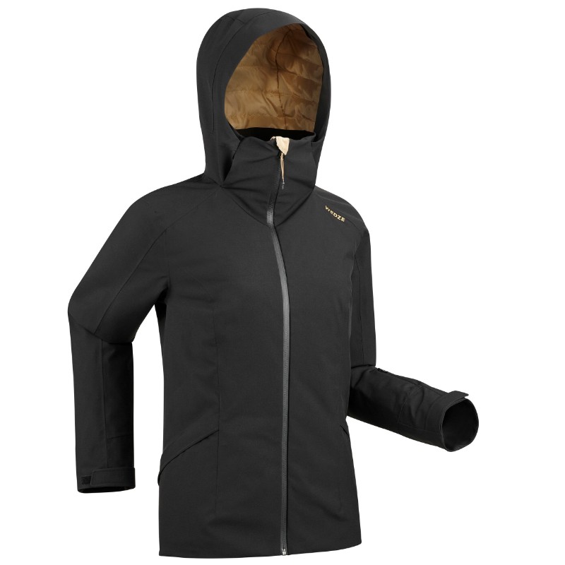 Куртка лыжная теплая женская черная 500 Wedze лыжная куртка теплая лыжная женская captivate 20k spyder цвет grau