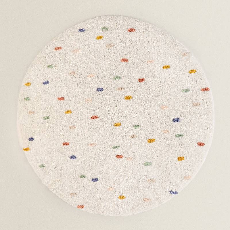 

Ковер в горошек круглый Zara Home Coloured Polka Dot, белый