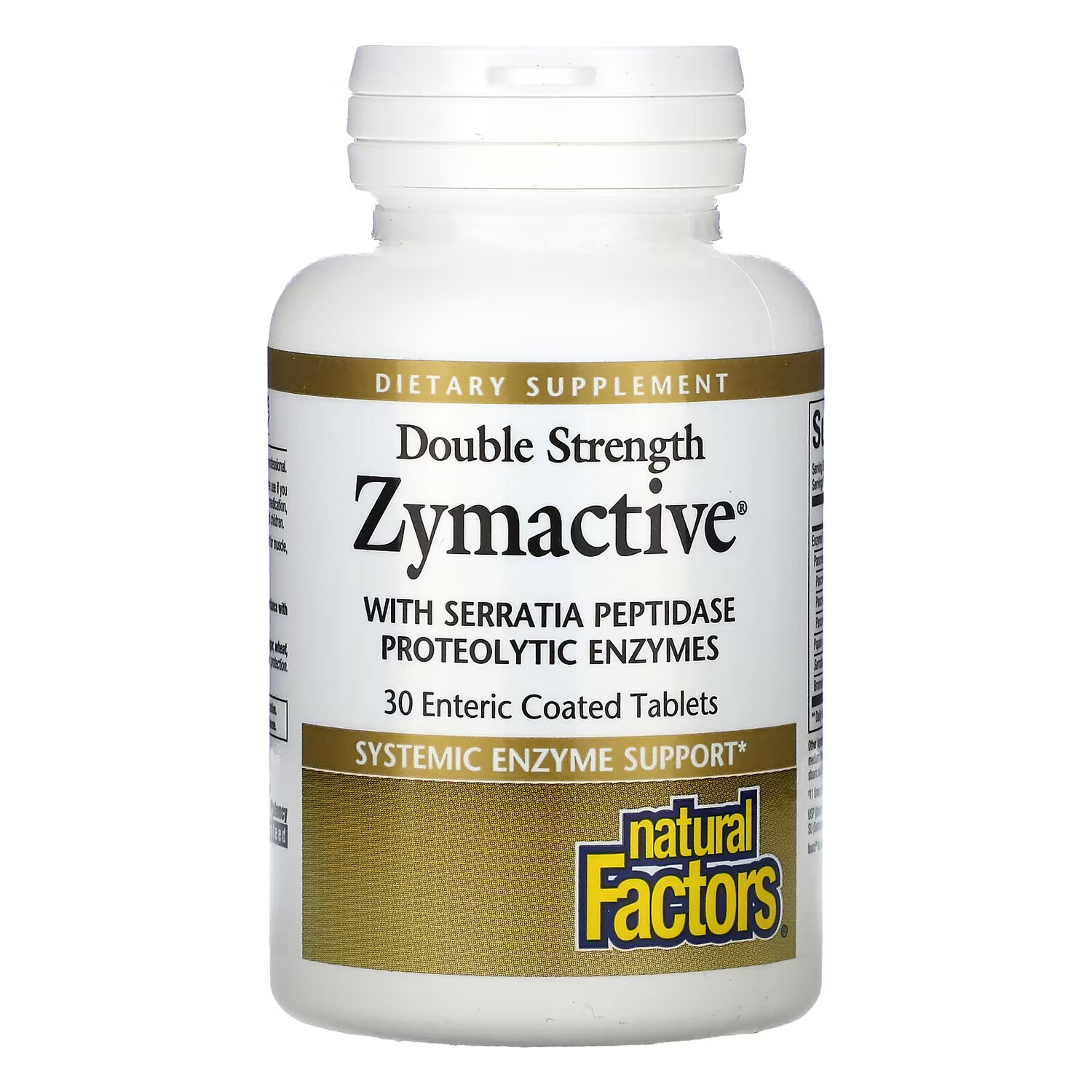 

Natural Factors, Zymactive двойной силы, 30 таблеток, покрытых кишечнорастворимой оболочкой
