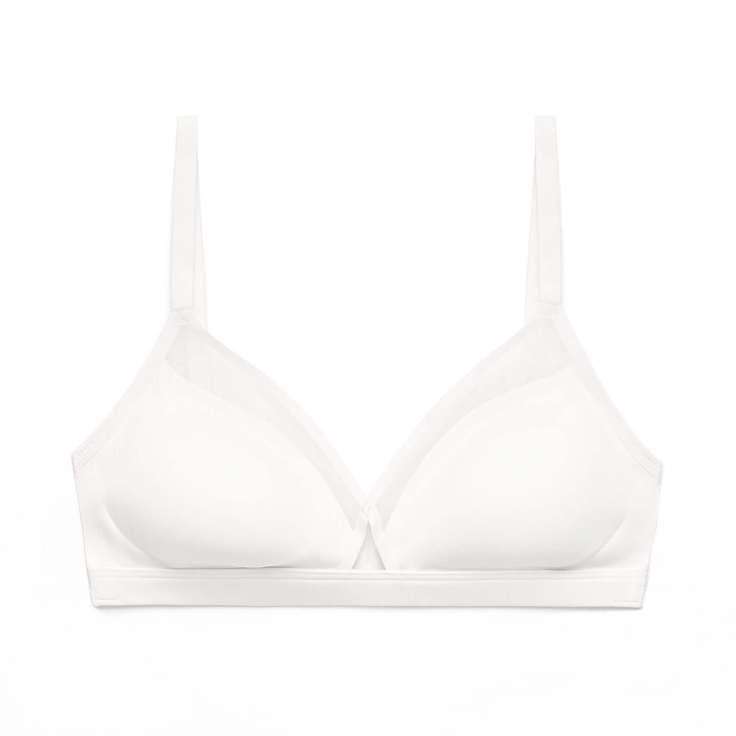 

Бюстгальтер Oysho Invisible Mesh Cut-Out Triangle, кремово-белый
