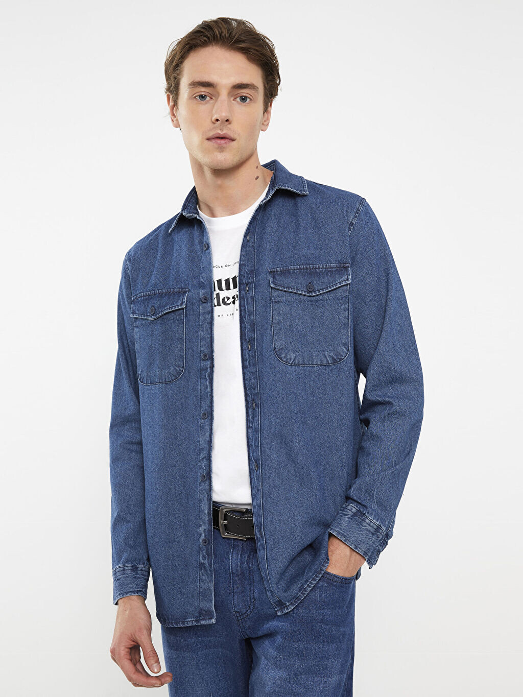 

Мужская джинсовая куртка Slim Fit LCW Jeans, Синий