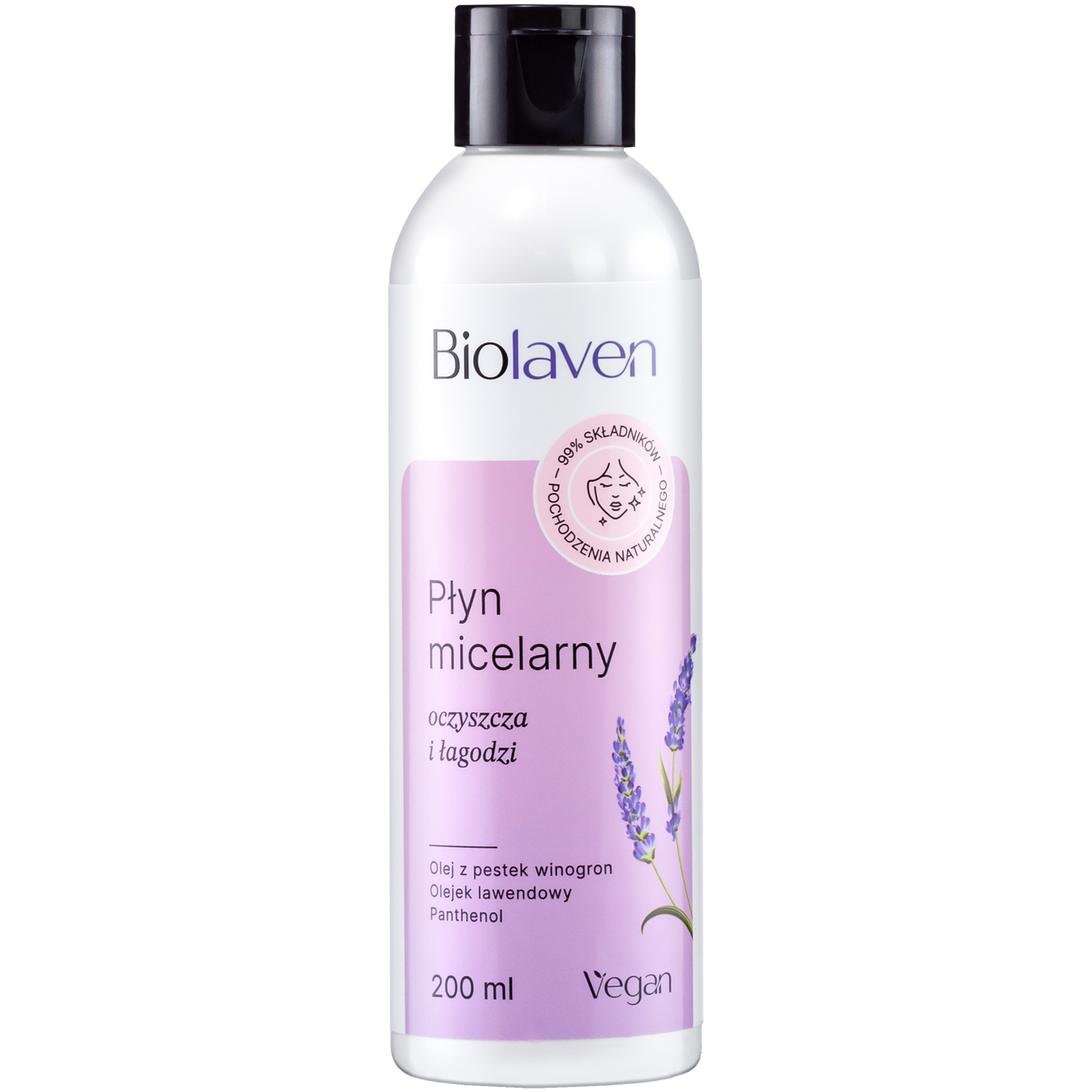 цена Biolaven Organic очищающая и успокаивающая мицеллярная жидкость для лица, 200 мл