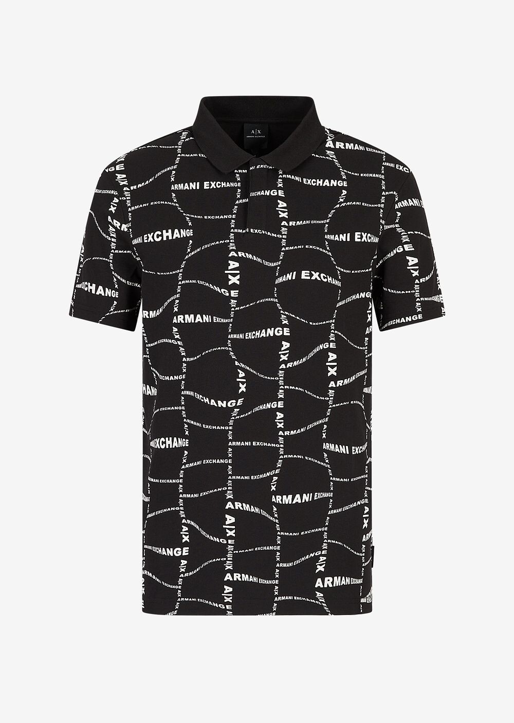

Рубашка поло из эластичного хлопка Armani Exchange, черный