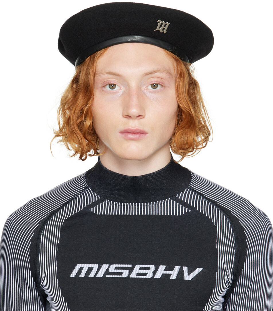 

Черный шерстяной фирменный берет MISBHV
