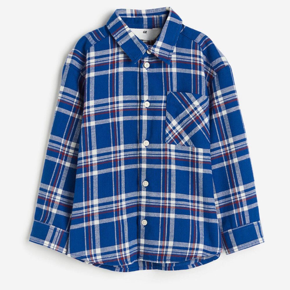 

Рубашка H&M Cotton Flannel, синий