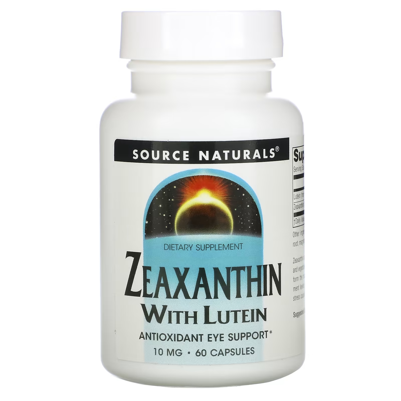 Source Naturals зеаксантин с лютеином 10 мг, 60 капсул