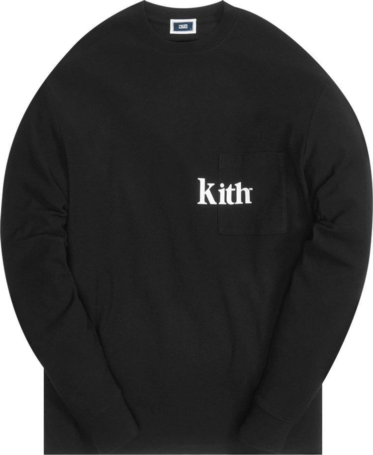 Лонгслив Kith Long-Sleeve Quinn Tee 'Black', черный - фото