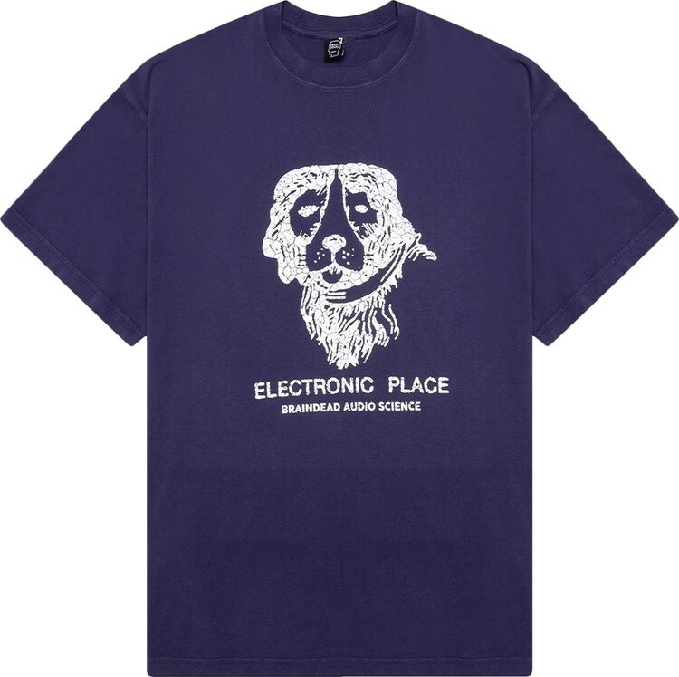 

Футболка Brain Dead Electronic Place Tee 'Navy', синий