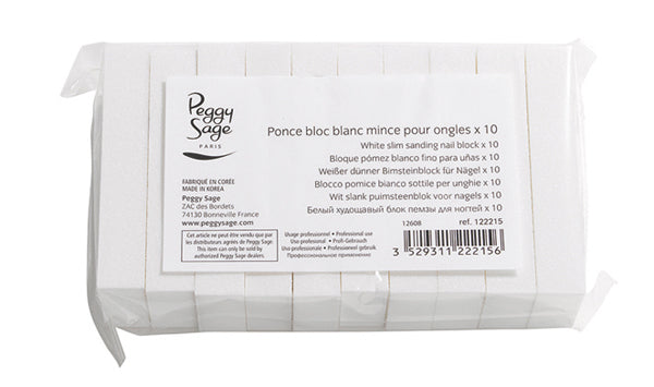 Peggy Sage Белый тонкий шлифовальный блок для ногтей тонкий блок для полировки ногтей белый 10 шт. z leap 7pcs 70 100 rectangle sanding sponge block sandpaper assorted grit polishing sanding sponge block pad set