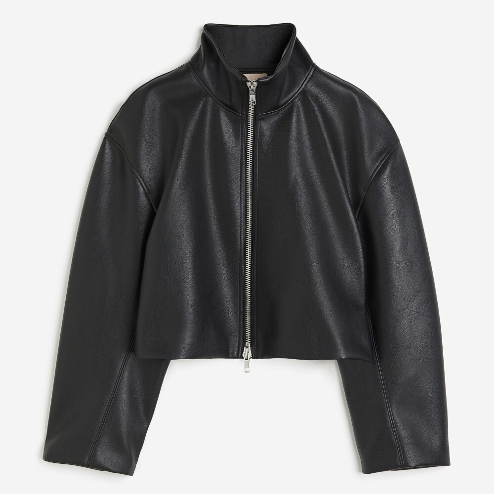 

Куртка H&M Oversized Coated, черный