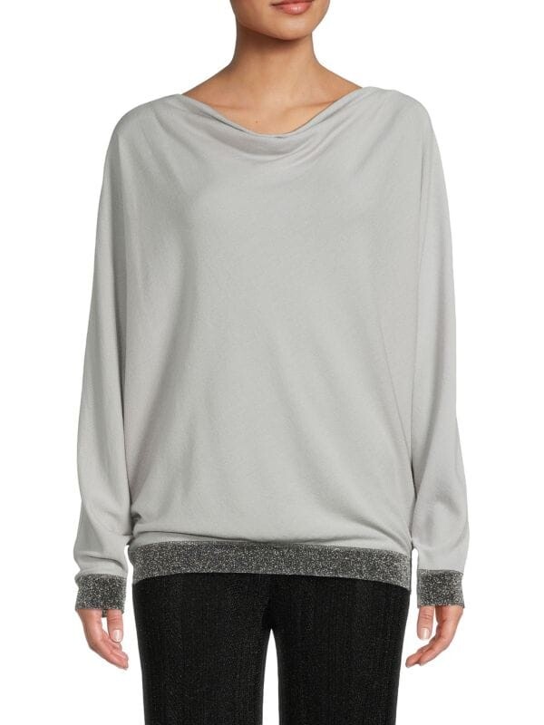 

Топ из Смесовой Шерсти Missoni с воротником - хомутом, grigio