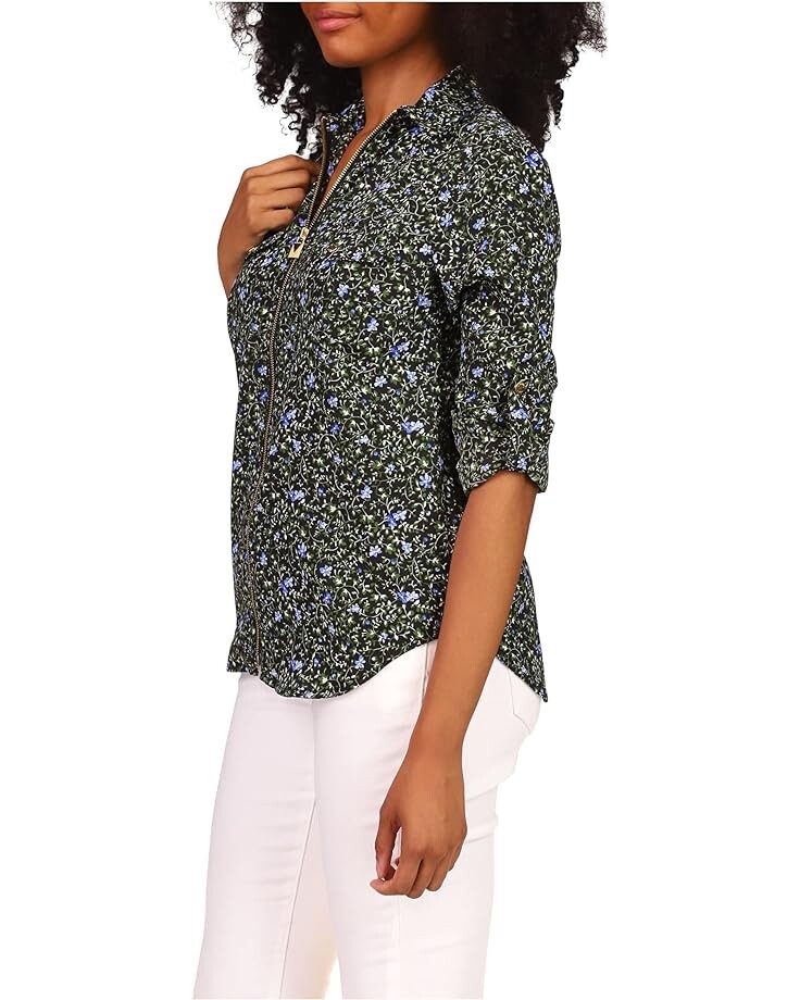 

Топ Michael Kors Floral Vine Dog Tag Top, черный