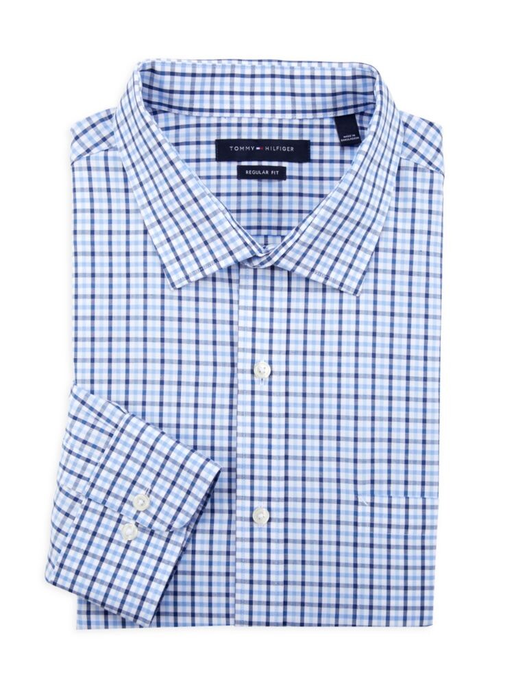 

Классическая рубашка в мелкую клетку стандартного кроя Tommy Hilfiger, цвет Blue Multicolor