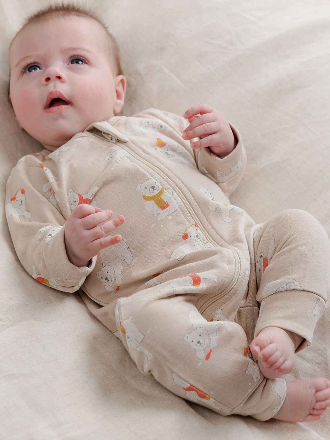 

Детский комбинезон Purebaby из органического хлопка, резвящиеся мишки