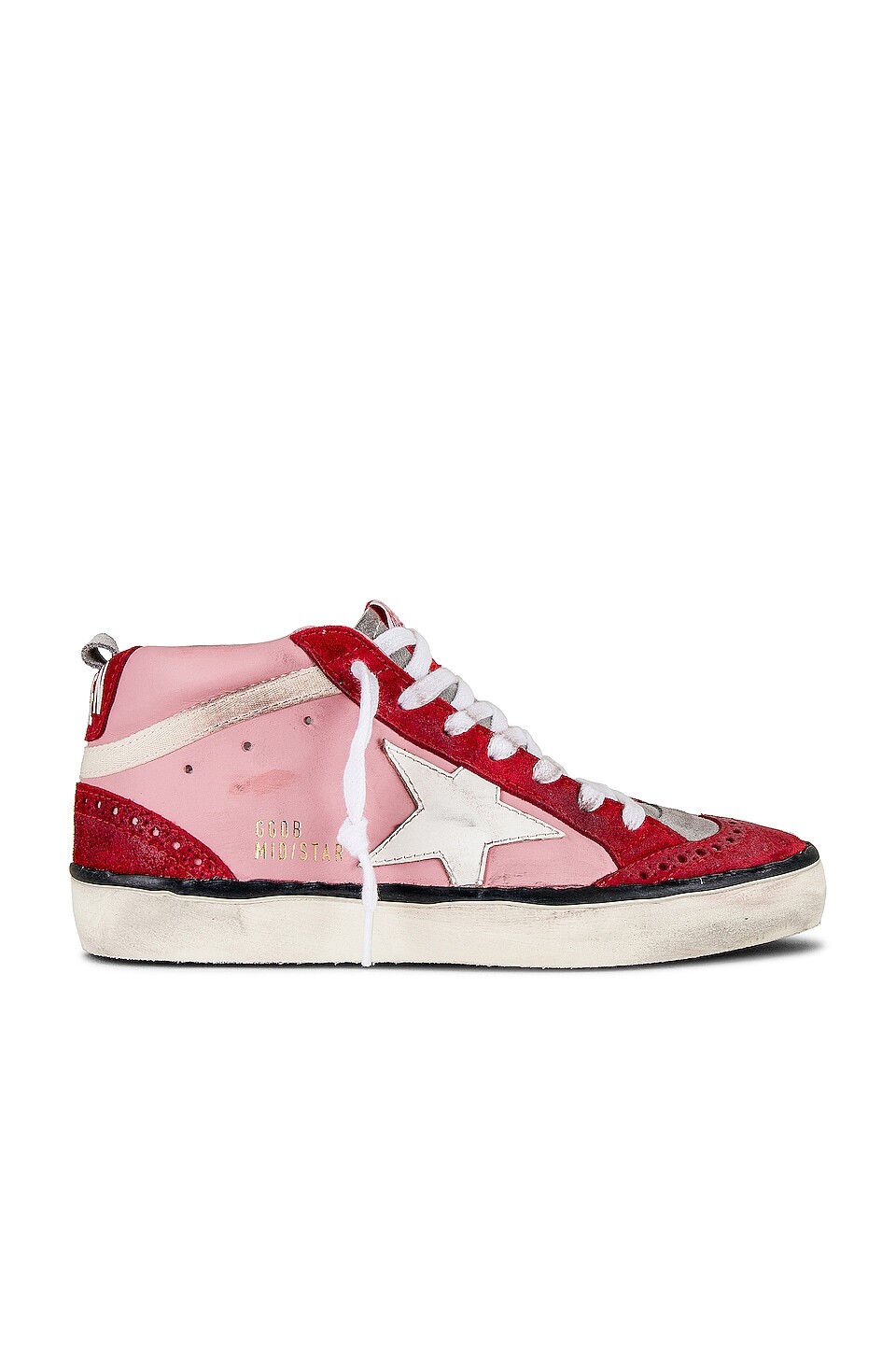 

Кроссовки Golden Goose Mid Star, цвет Antique Pink, Red, & White