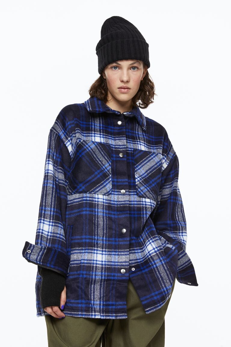 

Куртка-рубашка H&M, темно-синий/клетчатый