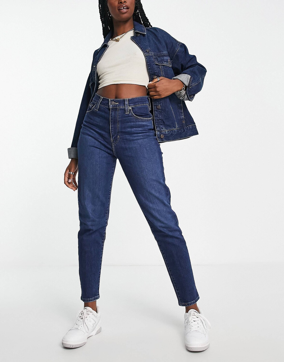

Темно-синие джинсы мам с высокой талией Levi's
