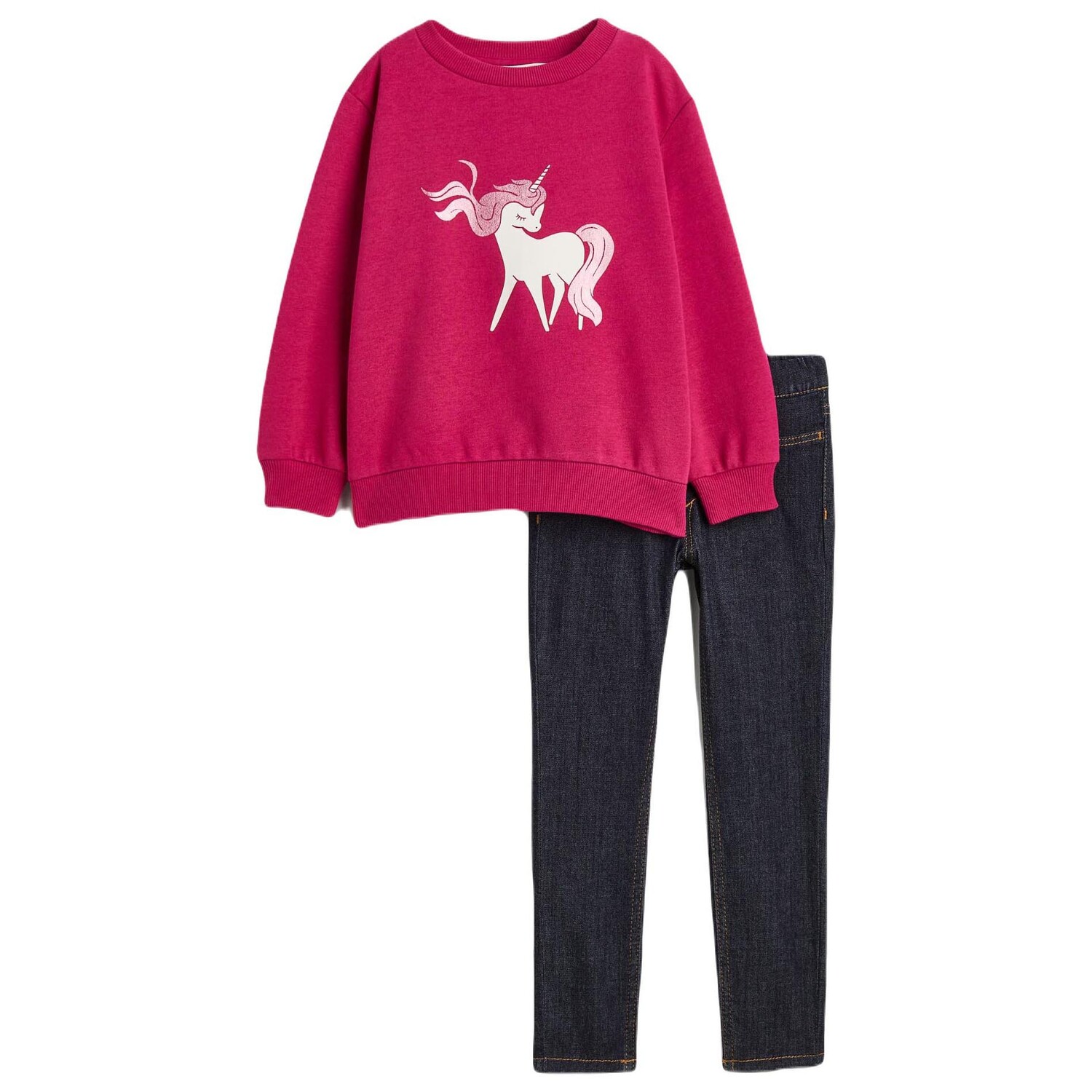 

Комплект одежды H&M Denim Unicorn 2 предмета, темно-синий/розовый