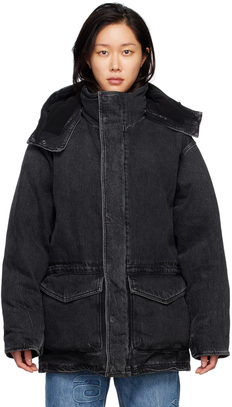 

Серая джинсовая куртка-пуховик Extreme Alexander Wang, Серый