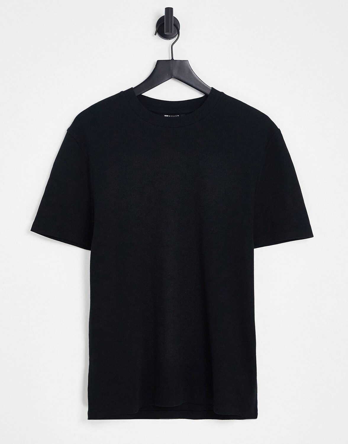 

Черная футболка в рубчик ASOS DESIGN