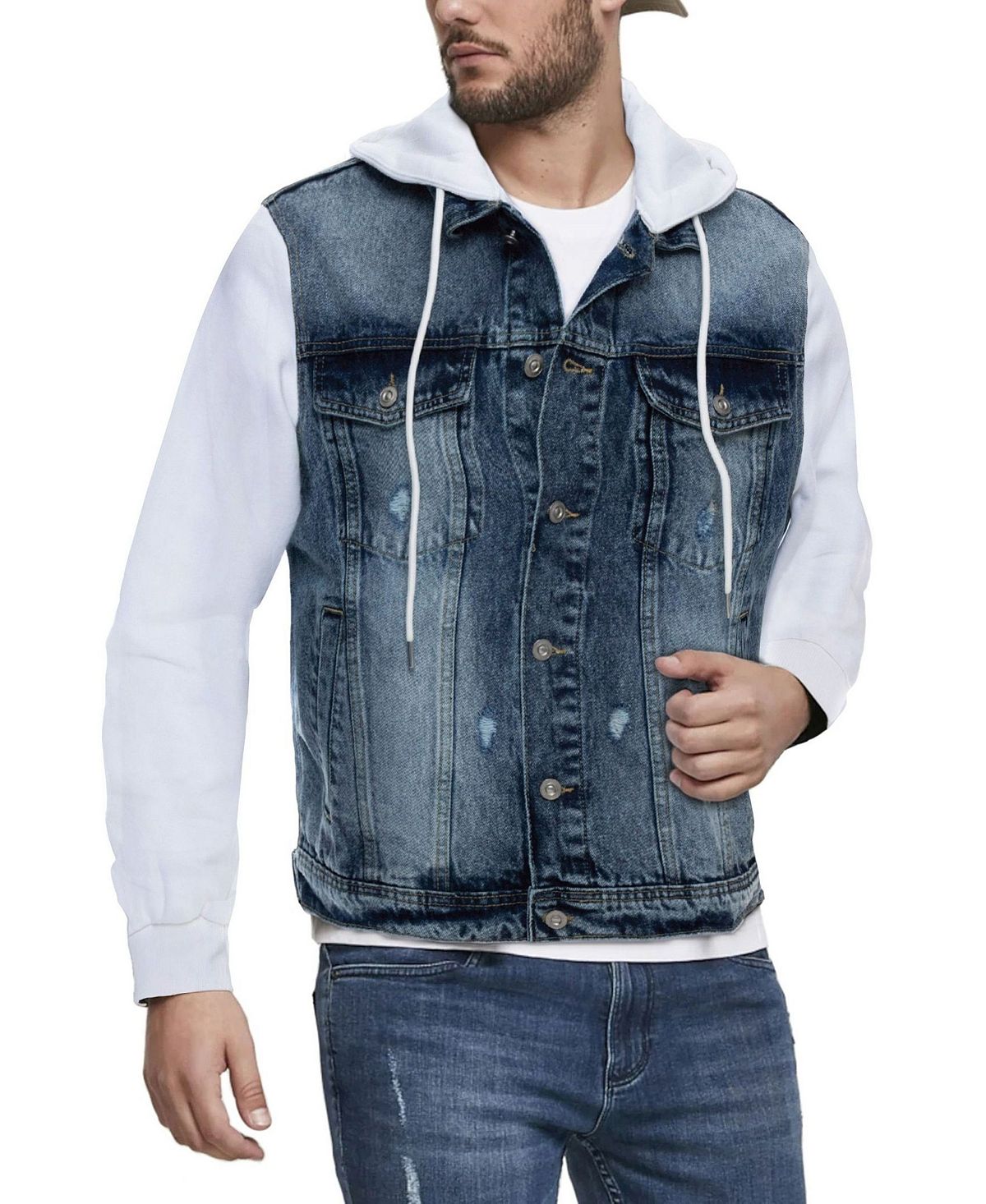 Мужская толстовка с капюшоном джинсовая куртка X-Ray, мульти мужская хлопковая джинсовая куртка однотонная повседневная однобортная джинсовая куртка с лацканами пальто