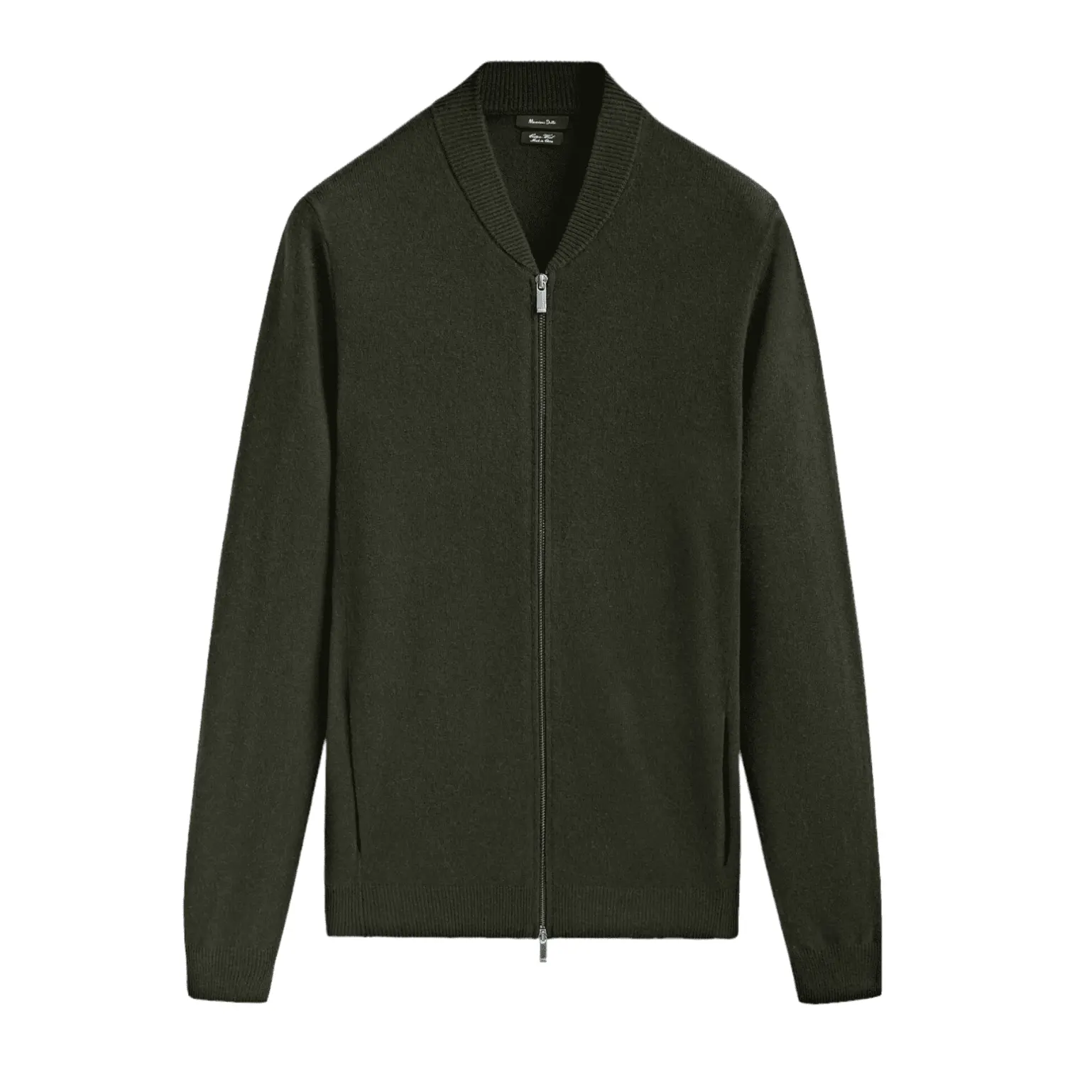 

Кардиган Massimo Dutti With Cotton And Wool, хаки