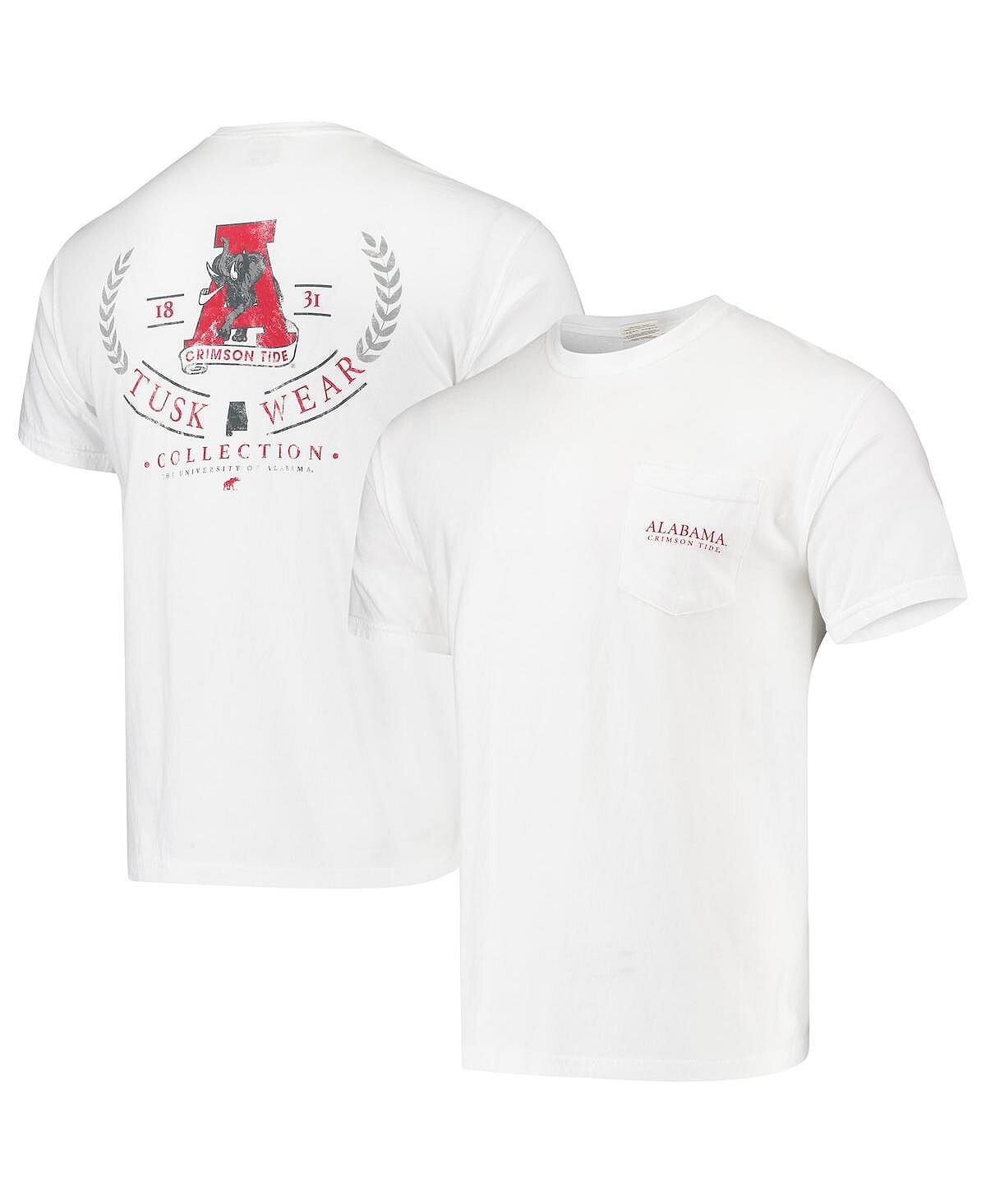 

Мужская белая футболка alabama crimson tide logo arch comfort colors Tuskwear, белый