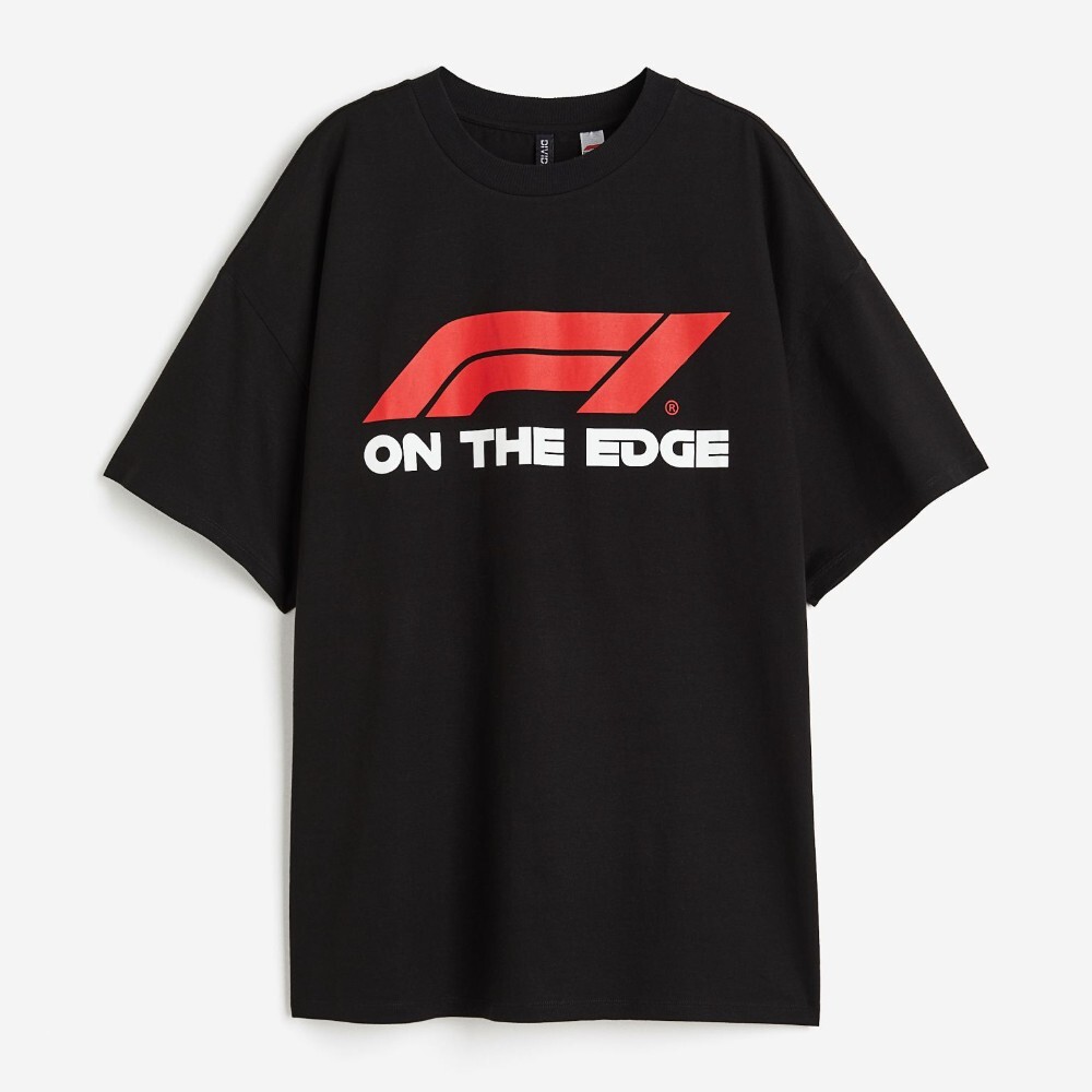 

Футболка H&M Oversized Printed Formula 1, черный