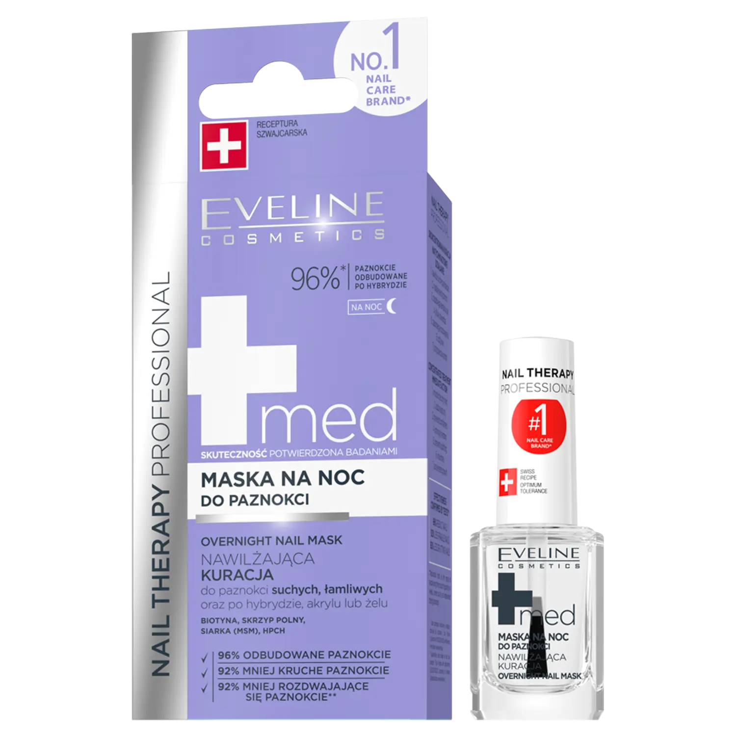 

Eveline Cosmetics Nail Therapy Med+ маска для ногтей на ночь, 12 мл