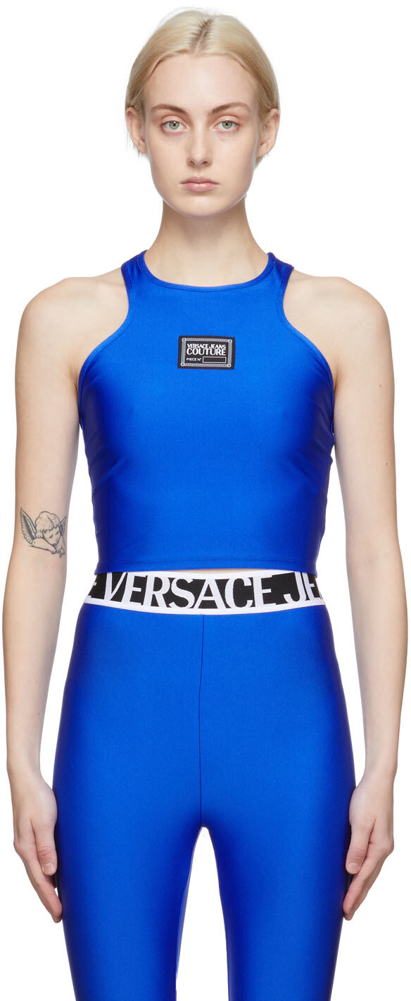 

Синяя майка с логотипом Versace Jeans Couture