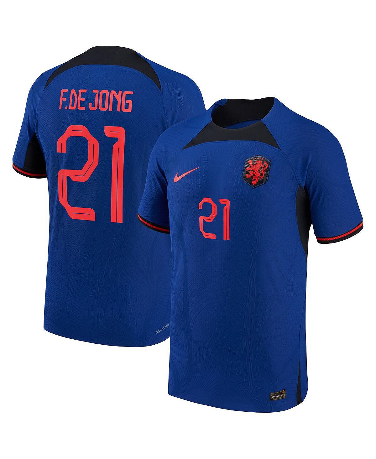 Мужская футболка frenkie de jong blue, национальная сборная нидерландов 2022/23, выездная форма vapor match, аутентичная футболка игрока Nike, синий пауэрбанк камень заряд бодрости на 2022 год