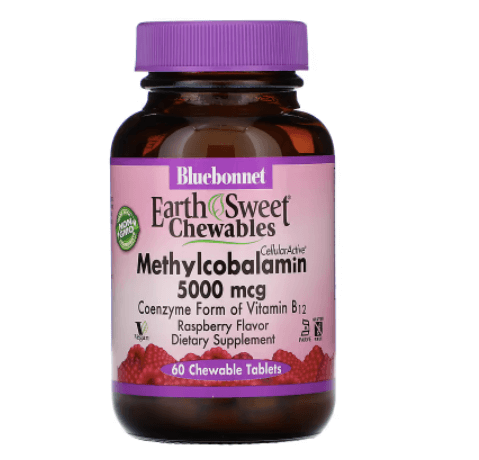 Метилкобаламин CellularActive 5000 мкг 60 жевательных таблеток Bluebonnet Nutrition