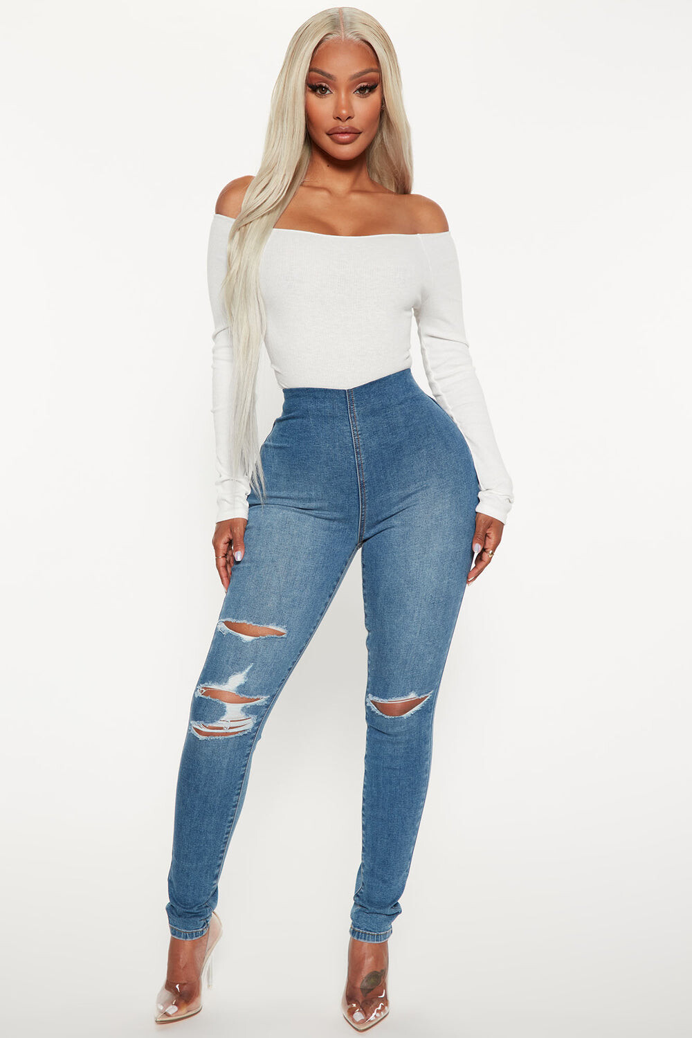 

Джинсы скинни Fashion Nova FN24270WB03, синий