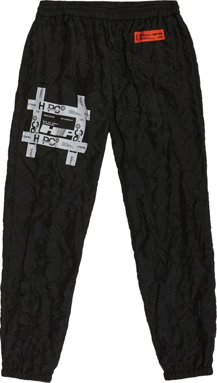 

Брюки Heron Preston Tyvek Print Crinkled Pants 'Black/White', черный