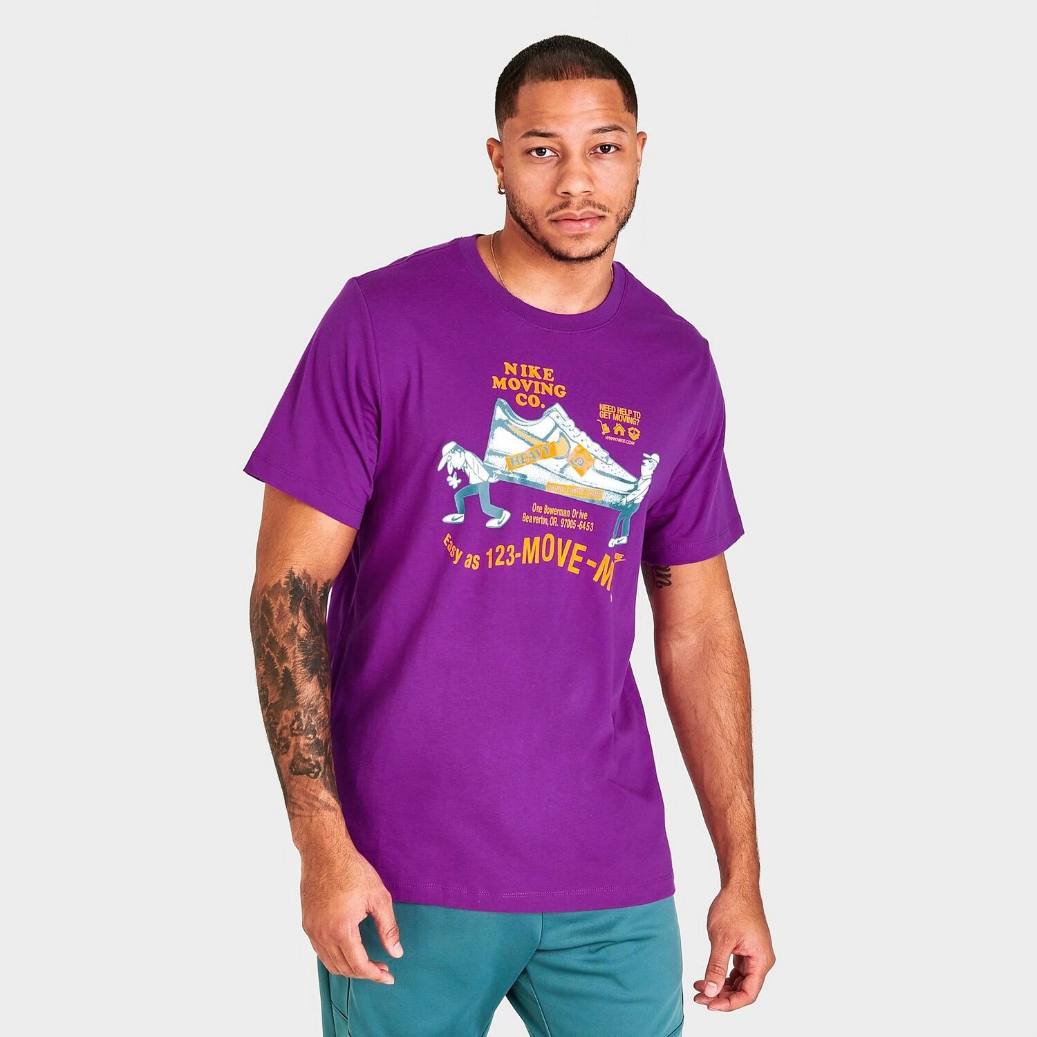 

Мужская футболка с рисунком Nike Sportswear Moving Company, фиолетовый