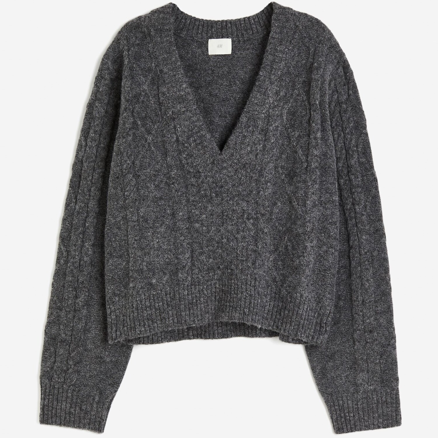 

Джемпер H&M Cable-knit, темно-серый